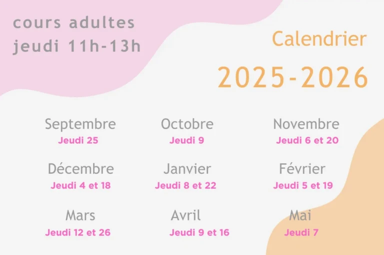 Calendrier 2025-2026 - Adultes jeudi